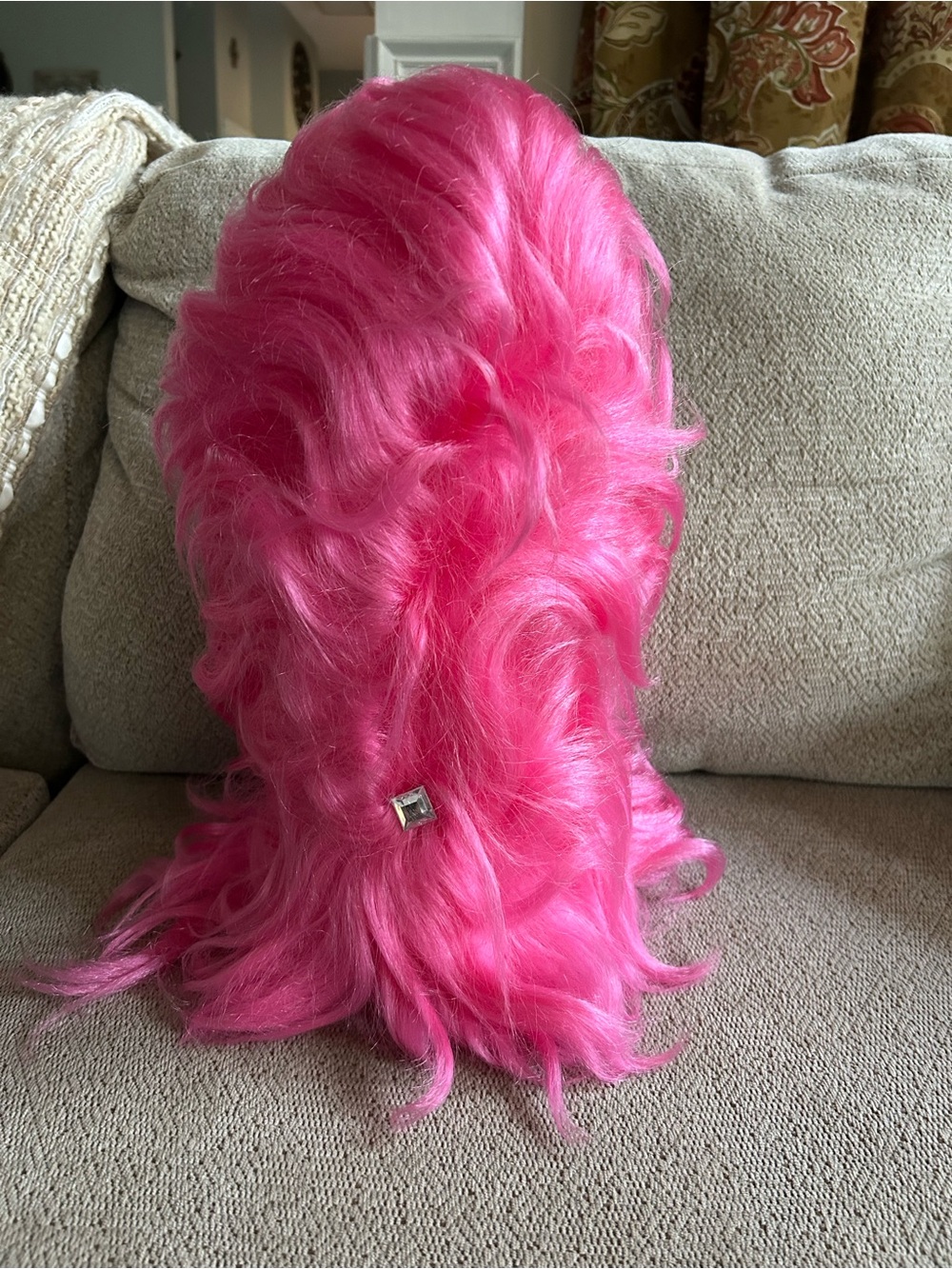 Hot Pink Women's Bouffant Fashion Wig - Whimsical Curly Dr. Seuss Halloween